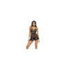 Nuisette noir Selma, en dentelle, avec armatures et string assorti inclus 